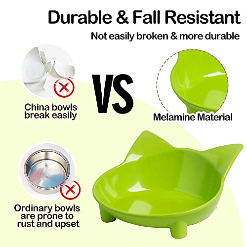 Cat Bowl Cat Food Bowls Non Slip Dog Dish Pet Food Bowls Shallow Cat Water Bowl Cat Feeding Wide Bowls to Stress Relief… - Image 4