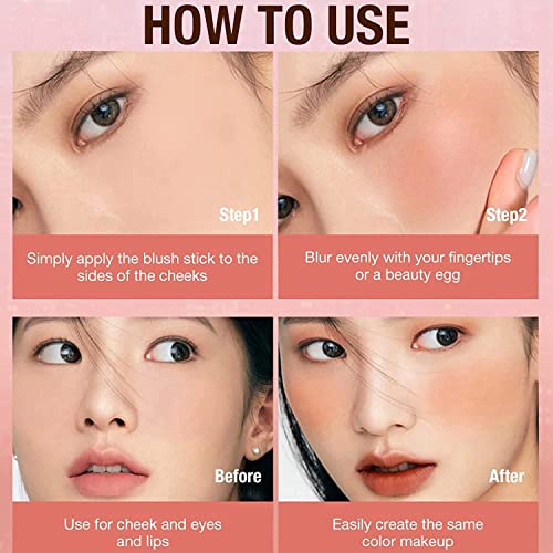 Rosarden Cream Blush Stick, Cream Blush For Cheeks, Waterproof Blush Stick For Cheek, Smooth Pink Blush, Matte Blush Stick For Face Makeup, Soft Cream Blush, Pink Blush Makeup, Smudge Proof Blush Makeup For Women Girls #TOP6