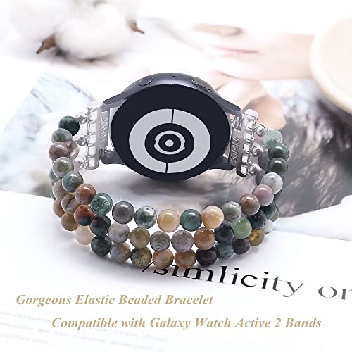 Kai Top Beaded Bracelet Compatible For Samsung Galaxy Watch 5 Band/Watch 4 Band 40Mm 44Mm, Galaxy Watch 5 Pro Band/Watch 4 Classic 42Mm 46Mm Band, 20Mm Elastic Band For Galaxy Watch Active 2 Women #TOP1