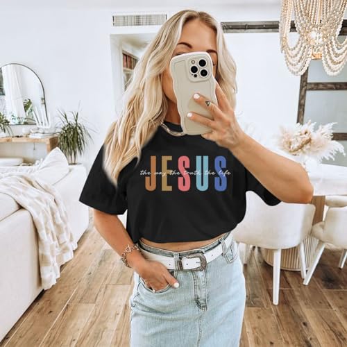 KEEVICI Jesus Christian T Shirts for Women Religious Sayings Faith Shirt Inspirational Tshirts Bible Verse Graphic Cotton Tee4