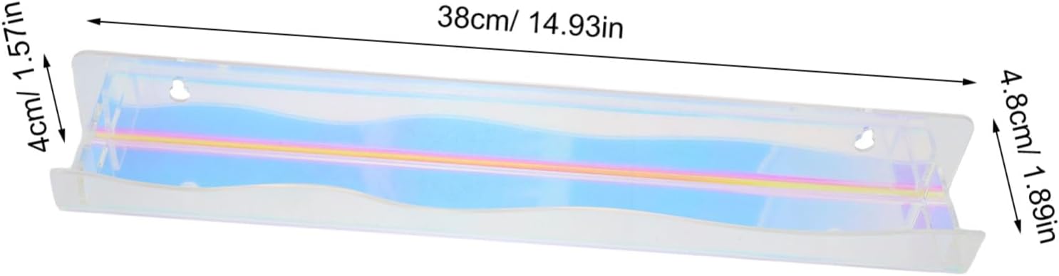 OSALADI Iridescent Acrylic Floating Shelves 2pcs Wall Rack for Display image 3