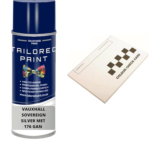 Tailored Paint Sovereign Silver Met 176 Gan For Vauxhall 2000-Present Aerosol Spray Paint Professional Wide Fan Spray Nozzle (Aerosol Spray Paint)