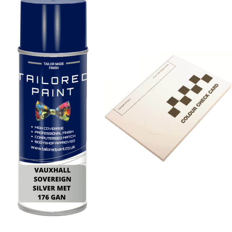 For Vauxhall 2000-Present Sovereign Silver Met 176 Gan Aerosol Spray Paint Professional Wide Fan Spray Nozzle (Aerosol Spray Paint)