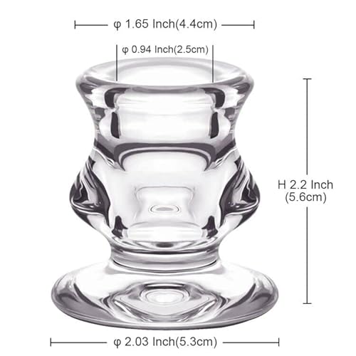 Deybby DEH1G02 Clear Glass Candlestick Holders thumb #2