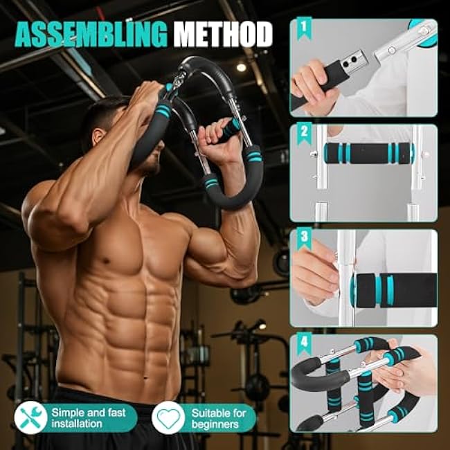 Twister Arm Trainer, 66-110lb Adjustable Forearm Strengthener, Arm & Chest Workout, Home Gym & Portable Equipment, Upper Body Exerciser, Spring Resistance Trainer for Strength Training