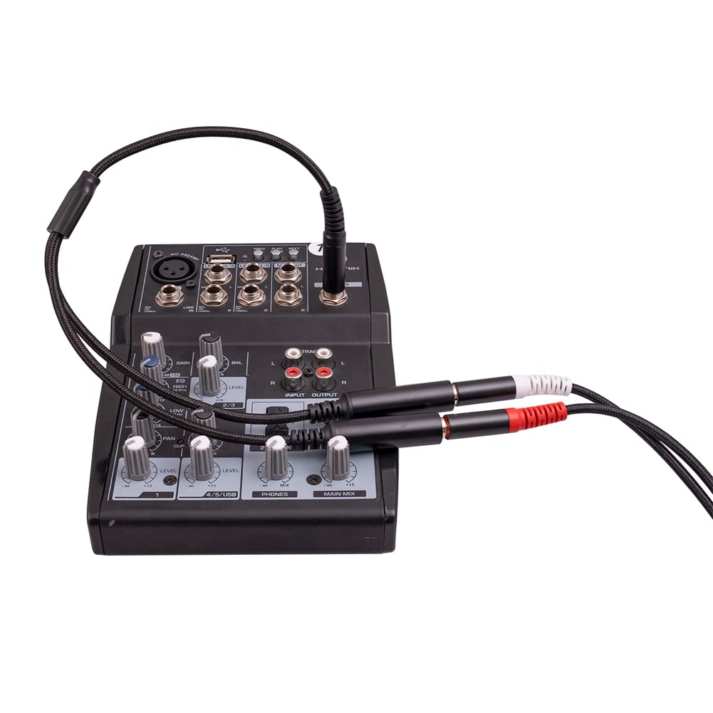 Câble Répartiteur De Casque 6,35 Mm TRS Femelle Vers Double Prise Stéréo Mâle En Y Plaqué Or Pour Amplificateurs, Guitares Et Plus Encore - 50 Cm