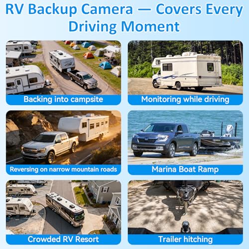 Image of Plug-Play RV Camera System Wireless for Furrion Pre-Wired: 20-Min Easy Install for Trailer Camper - 8 inch HD 1080P Large Screen See Every Obstacle at a Glance for Campsite Reversing & Drive Monitoring