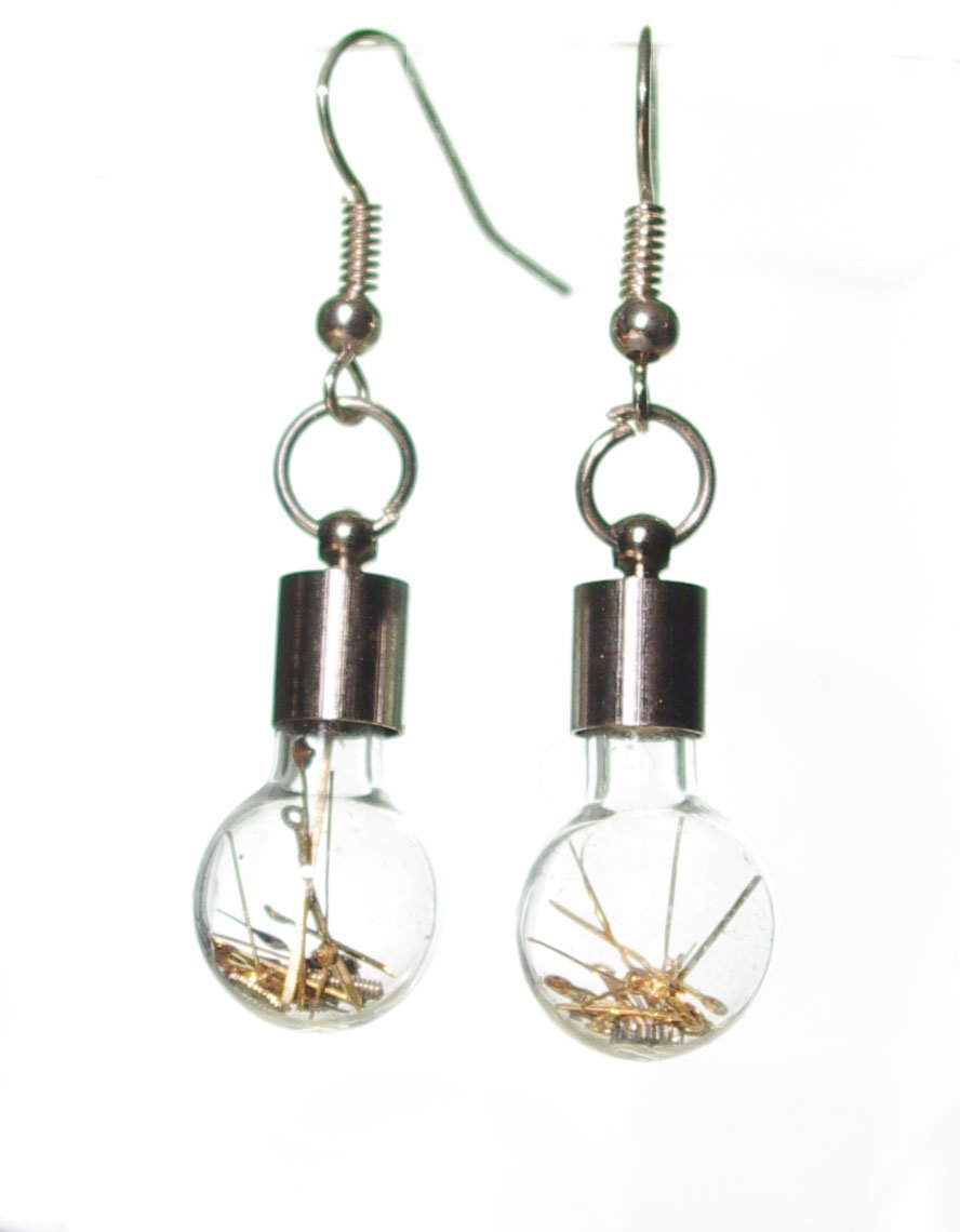 Steampunk Jewellery Glass Earrings Neo Victorian Vintage Quirky Unusual Gift Idea