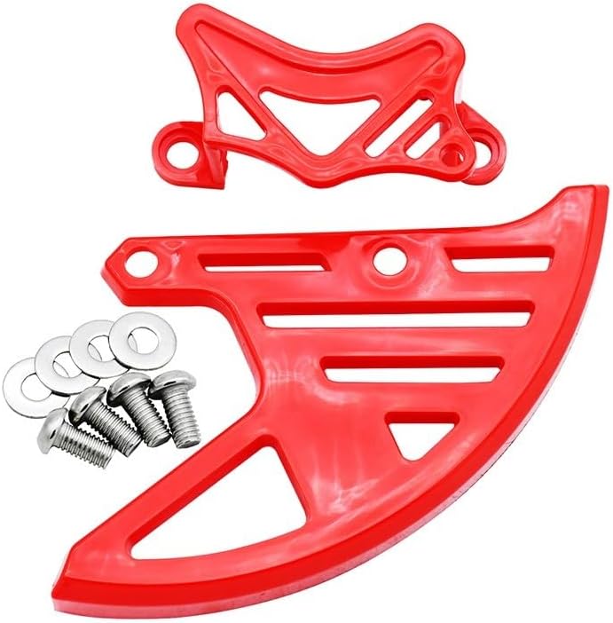 Rear Brake Caliper Guard Brake Disc Protector For Honda CR125R CR250R CRF250X CRF450X CRF250RX CRF450RX CRF250R distintivo(Red Brake Caliper)