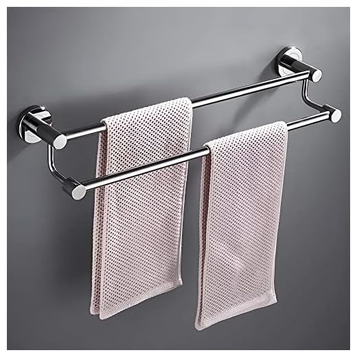 Plantex High Grade Stainless Steel Towel Rod/Towel Rack for Bathroom/Towel Bar/Hanger/Stand/Bathroom Accessories (24 Inch - Chrome Finish) - Pack of 1