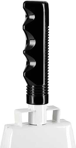 Miniatura 7 de Paquete de 2 cencerros de 9 pulgadas para eventos deportivos, fabricantes de ruido de percusión con asa para juegos de fútbol, estadios (blanco)