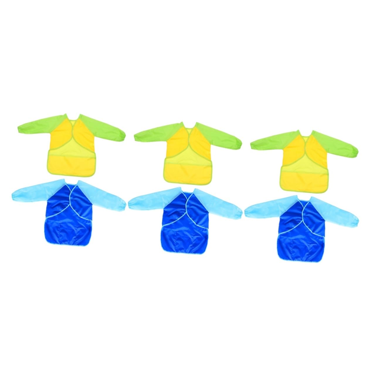 ibasenice 6stücke Langärmlige Wasserdichte Malerschürzen Für Junge Mädchen Kunstschürzen Mit Blau Und Gelb Für Kochen Malen Und Basteln