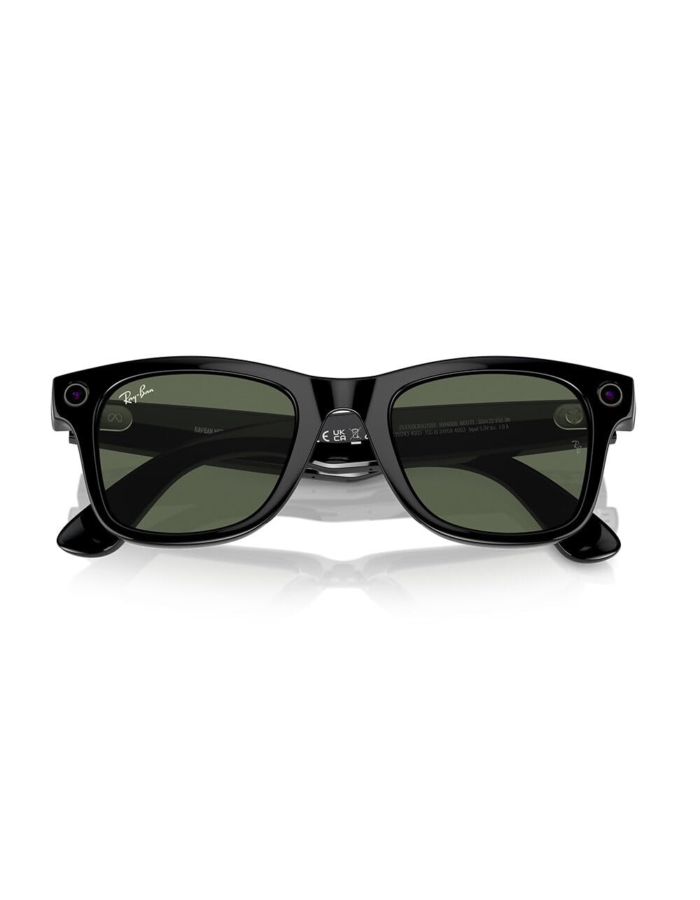 Ray-Ban Meta RW 4006 Wayfarer Sonnenbrille, Unisex, Schwarz/G-Grün, klassisch, 50/22/150