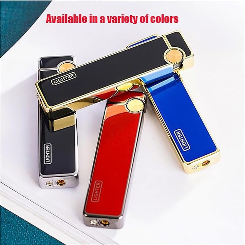 Encendedor metálico ultrafino para mujer color negro oro miniatura 4