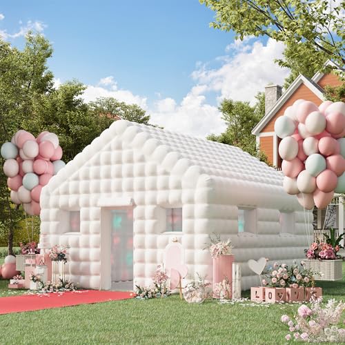 EROMMY 20x16.5x12 FT Large White Inflatable Nightclub, Blow...