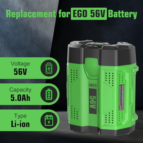 Image of 2 Packs 5.0Ah Replacement for EGO 56V Battery BA2800T BA4200T(Green)