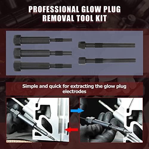 Glow Plug Removal Tool Kit - Angchun 22Pcs Automotive Replacement Fuel Glow Plug Kits For M8 M10 Glow Plug Electrodes Removal Extraction Plugs Tool Set Kit Small Engine Repair Tool #TOP2