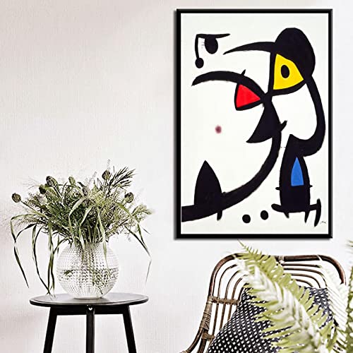 Dittelle Joan Miro Surrealismo moderno Pinturas de arte Cuadro abstracto Arte retro Lienzo Pintura Póster Pared Decoración para el hogar23.6 x 31.4' (60x80cm) Sin marco