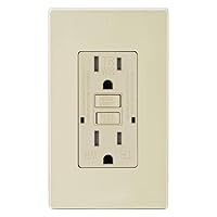 Vista 13 de Micmi Ivory gfci Outlet WR - Receptáculo TR resistente a la intemperie, resistente a manipulaciones con indicador LED, placa de pared sin tornillos