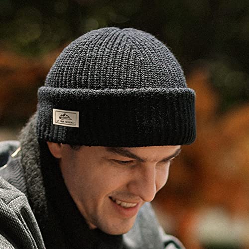Qican Chapéu de inverno quente para homens ao ar livre de malha grossa de algodão gorro gorro para e