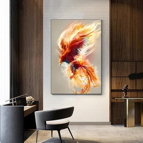 Impression sur toile moderne Phoenix : image oiseau déco salon 40x60 - 2