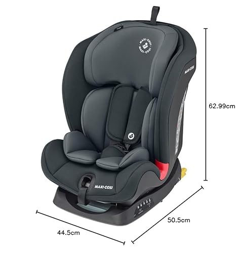 Maxi-Cosi Titan, Silla Coche Bebé Multiedad, 9-36 kg, 9 Meses-12 Años, Silla Coche ISOFIX, Sujeción Superior, Ajuste Reposacabezas/Arnés, 5 Reclinaciones, Reductor Acolchado, Basic Grey