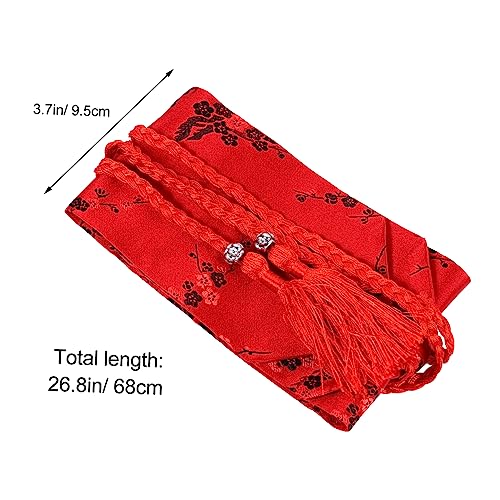 BESPORTBLE Japanese Ethnic Style Embroidered Tassel Waist Belt for Women Wide Knitted Kimono Waistband Accessory for Dress Shirt Elegant Traditional Tie for Gifts2