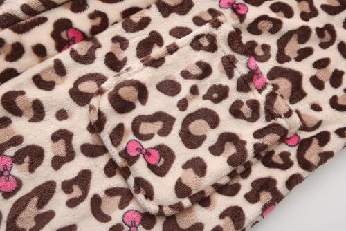 Image of Girls Fleece Hooded Robes Kids Warm Bath Robe for Girls Soft Fuzzy Bathrobe