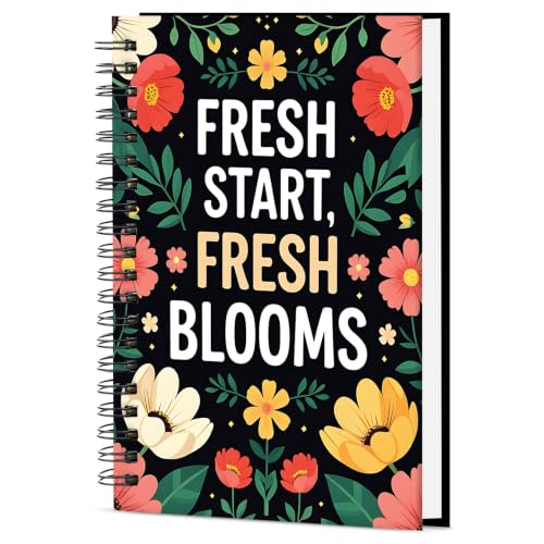 Image of Fresh Blooms Printed Cover A5 Size Wiro Hard Bound Notebook Diary For Girls and Women | 200 Ruled Pages | 80 GSM Paper | Undated Journal Diary