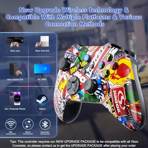 Image of Dinosoo Street Fire Replacement Gamepad for Xbox One, Xbox Series X|S, Wireless Controller with Macro & Dual Vibration, Built-in Audio Jack