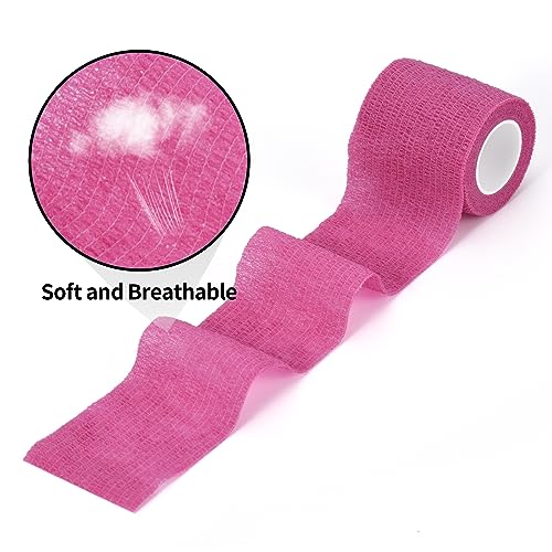 Sagafly 12 Rollen Selbstklebender Verband Selbsthaftende Bandage für Erste Hilfe Fixierbinde Cohesive Bandage Haftbandage Verband Sport Elastische Binde für Handgelenk Knöchel Vet Wrap Pet