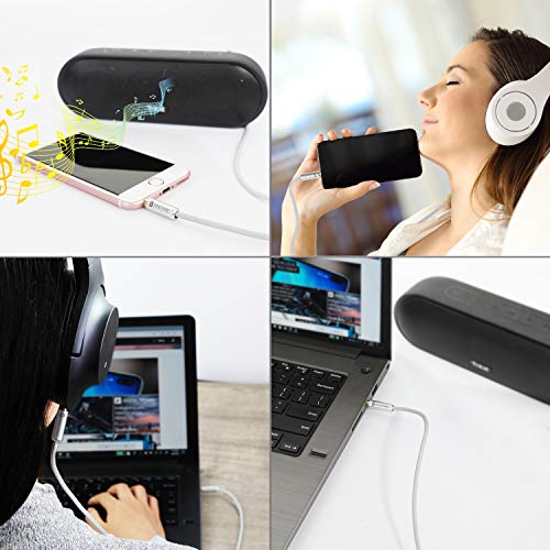 Syncwire 3.5Mm Nylon Braided Aux Cable (3.3Ft/1M,Hi-Fi Sound), Audio Auxiliary Input Adapter Male To Male Aux Cord For Headphones, Car, Home Stereos, Speaker, Iphone, Ipad, Ipod, Echo & More – Silver #TOP6