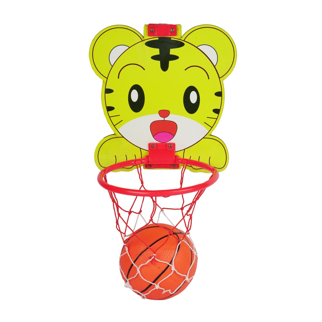 Asian Foldable Portable Tiger Print Wooden Basketball for Kids (Yellow)-picture-24