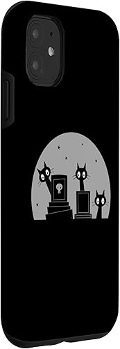 Miniatura 3 de Funda para iPhone 11 espeluznante y bonita funda de gatos de cementerio