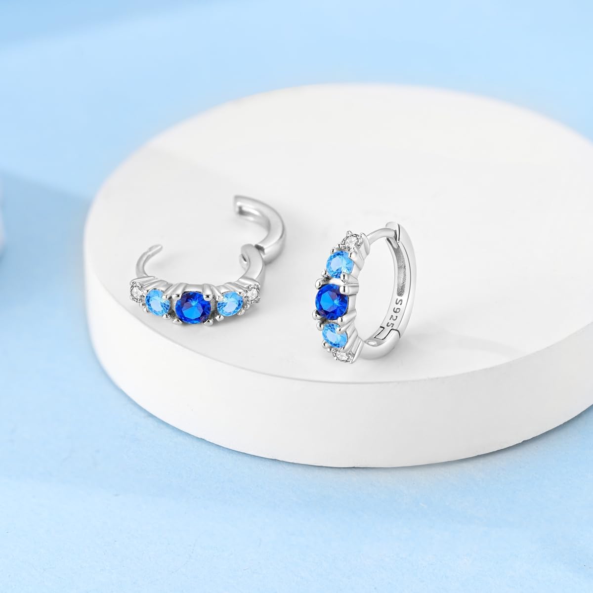 MULA 925 Sterling Silver Hoop Earrings for Women Cute 5A Cubic Zirconia Classic Small Hoop Earrings Jewelry - Image 2