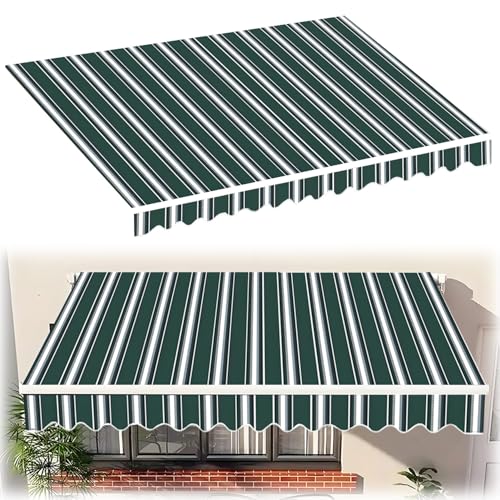 Genérico Tela De Repuesto para Toldo Retráctil De Balcón, 1.5/2/2.5/3/3.5/4.0m Lona De Repuesto para Exterior Tela De Toldo Impermeable, Sin Marco, Techo De Repuesto para Terraza Jardín(Dark Green)