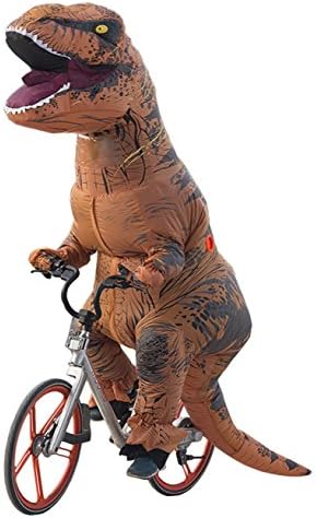 Lakerui Funny Inflatable Blow Up T-Rex Dinosaur Fancy Costumes for Adult Brown