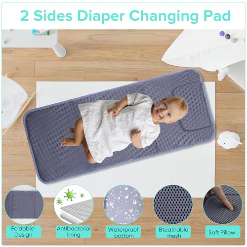 ZRSUN Foldable Diaper Bag Backpack, USB Charging Port & Large Storage – Stylish, Multi-Functional Travel Essential for Moms & Dads On-the-Go, Black