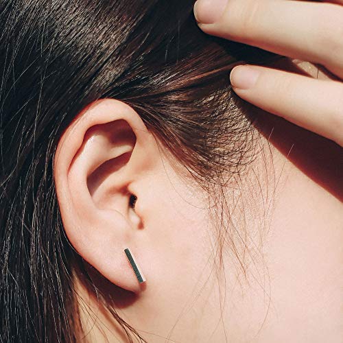 Boma Jewelry Sterling Silver Matte Finish Rectangle Bar Stud Earring2