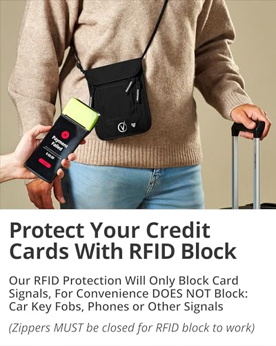 Premium Neck Wallet Travel Pouch and Passport Holder, RFID Protected, Fits Passport with cover. Passport Holder Neck For Men and Women3