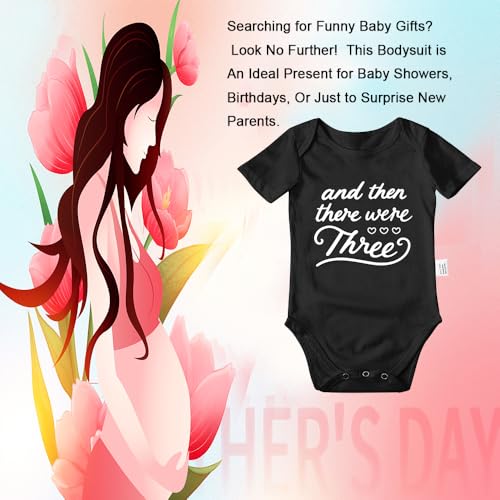 And Then There Were Three Pregnancy Announcement Infant Bodysuit for Grandparents, Cute Boys Girls Baby Outfits4