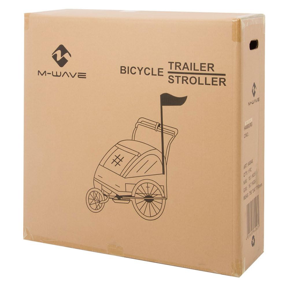M-Wave Gepäck und Jogging Fahrradanhänger Wagen Carry All 3 In 1, gelb