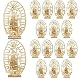 Yuntau 16 Pcs Wooden Baptism Centerpieces for Table Centro De Mesa para Bautizo Cruces Religious Catholic Table Decor Christening Communion Baby Shower Wedding Party Favors(Guadalupe)