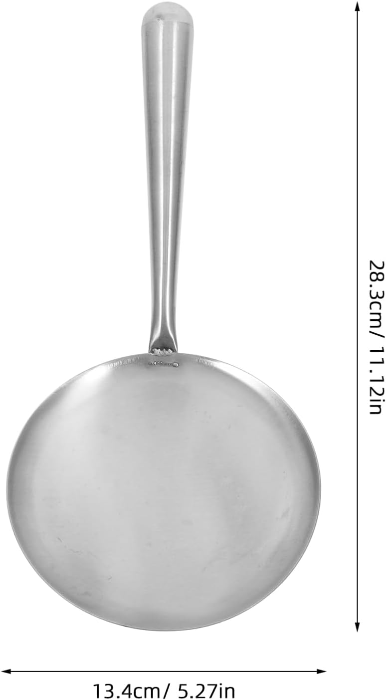 Stainless Steel Tofu Scoop Spoon Flat Bottom Serving Spoon for Soup Japanese Rice Paddle Kitchen Ladle Design for Home Cooking and Buffet Use
