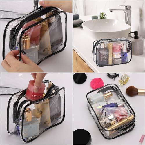 Tbestmax 10 peças de bolsas de cosméticos transparentes pequenas bolsas de maquiagem portáteis à pro