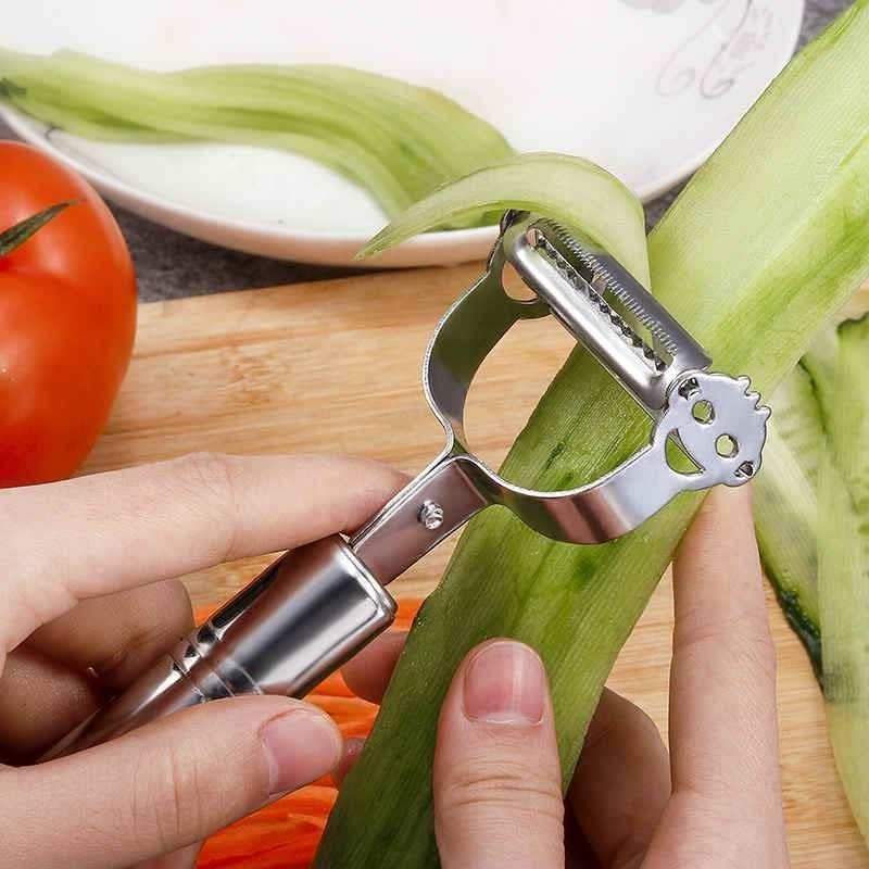 Image of 9 PCS Vegetable & Fruit Peeller with Meat Cutter and Hand Peeler 3 in 1 Multifunctional Durable Razor Sharp Cutter Slicer Vegetable Julienne Shedder Peeler for Kitchen (B)