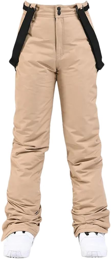 Men Women Winter Thick Warm Skiing Pants Windproof Suspender Trousers Snow Snowboard Pants