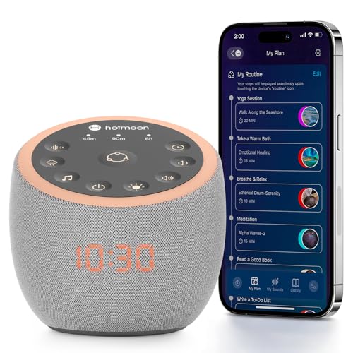 Hotmoon Sound Machine 388 Soothing Sounds White Noise Machine for Babies & Adults, Smart Night...