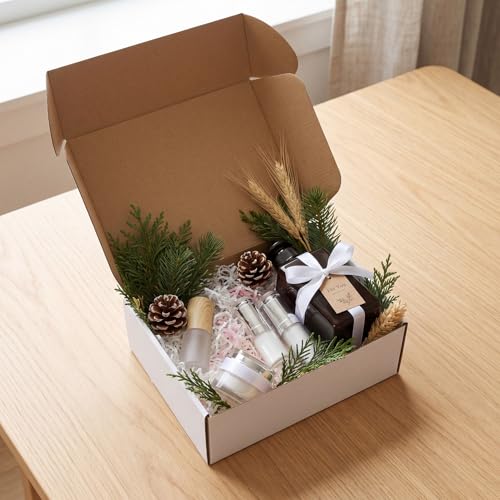 Image of RLAVBL 12x9x4 Shipping Boxes Set of 1, White Corrugated Cardboard Box for Packing, Mailing, Business