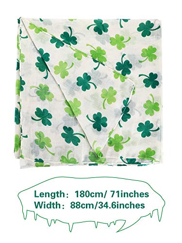 Skylety St. Patrick's Day Printed Scarf Long Shamrock Shawl Irish Theme Scarf for Holiday Outfits Accessories3